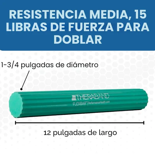 Miniatura 2 de THERABAND FlexBar - Barra para terapia de codo de tenista, alivia el dolor de la tendinitis y mejora la fuerza de agarre, barra de resistencia