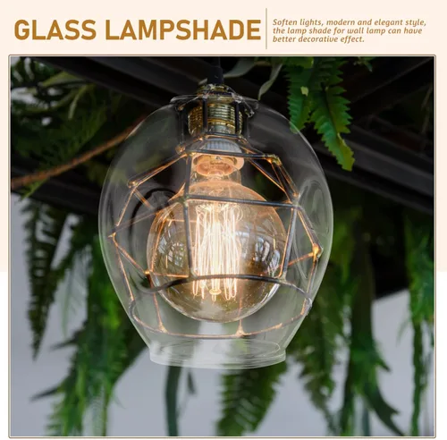 Miniatura 2 de Beaupretty Pantalla de cristal para lámpara de pared, pantalla de luz de repuesto, cubierta transparente para decoración del hogar, fácil