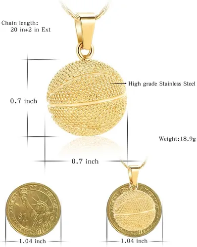Miniatura 2 de constantlife Joyería de cremación para cenizas Collar de urna de acero inoxidable con colgante conmemorativo de baloncesto para hombres y mujeres