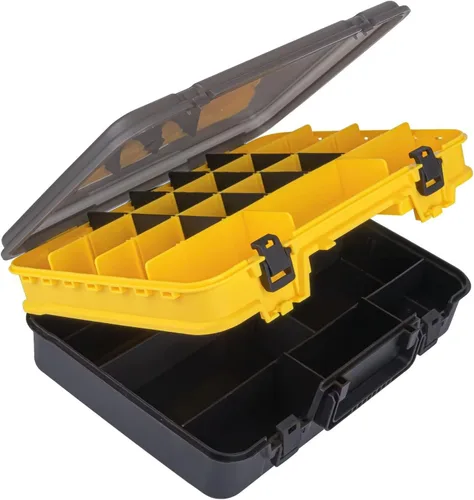 Miniatura 9 de THKFISH Caja organizadora de aparejos de pesca, cajas de pesca de doble capa, caja para exteriores, con divisores ajustables, 14.96 x 10.23 x 4.5
