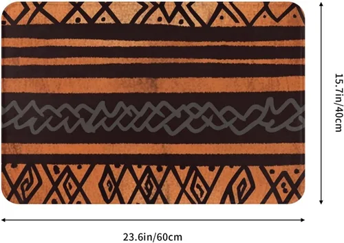 Miniatura 3 de Tapete de tela de barro africano con estampado tribal para puerta delantera, tapete de baño absorbente antideslizante para interiores, para entrada