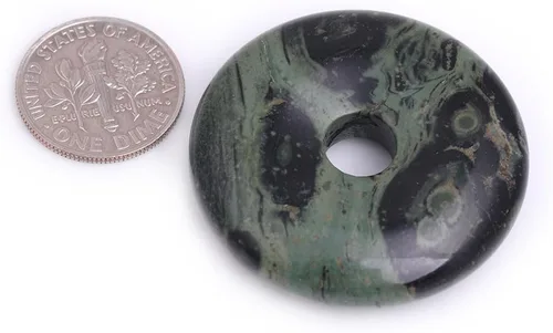 Miniatura 13 de JOE FOREMAN Anillo de cuarzo amatista natural de 1.181 in con colgante de donas circulares para hacer joyas, 1 unidad, Piedra