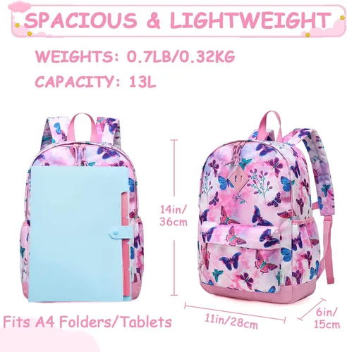 Miniatura 2 de VASCHY - Mochilas para niños y niñas, ligeras, resistentes al agua, con correa para el pecho
