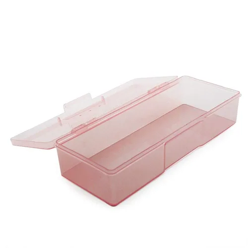 Caja de almacenamiento transparente para equipo de arte de uñas, herramienta de manicura, organizador de herramienta de pedicura, caja de plástico