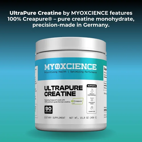 Miniatura 6 de MYOXCIENCE Creapure® Creatina 5 Gramos de Monohidrato de Creatina Alemán por Porción Apoya el Rendimiento Muscular, Masa Corporal Magra