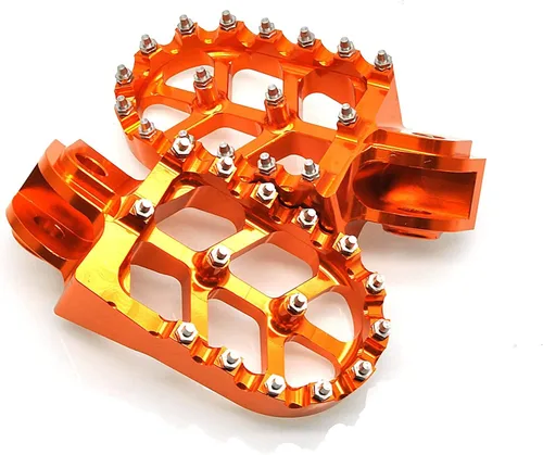 Miniatura 2 de MZS Estriberas para Moto de Cross, 2001-2018 Estribo de Motocicleta Adventure MX Pedal CNC Naranja Compatible con Modelos 65 85 125 150 200 250 300
