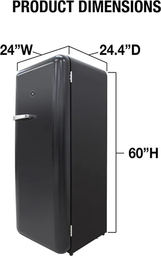 Miniatura 6 de BRAMA Refrigerador retro con congelador superior, 9.9 pies cúbicos, refrigerador completo para apartamento, condominio, casa, cocina, 24 pulgadas