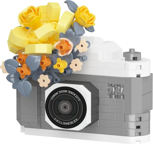 Miniatura 11 de Serie de Cámara de Flores Clásicas y Lindas en Rosa Rojo, Mini Bloques de Juguete de Construcción, Juego de Bloques Micro, Juguetes en Miniatura