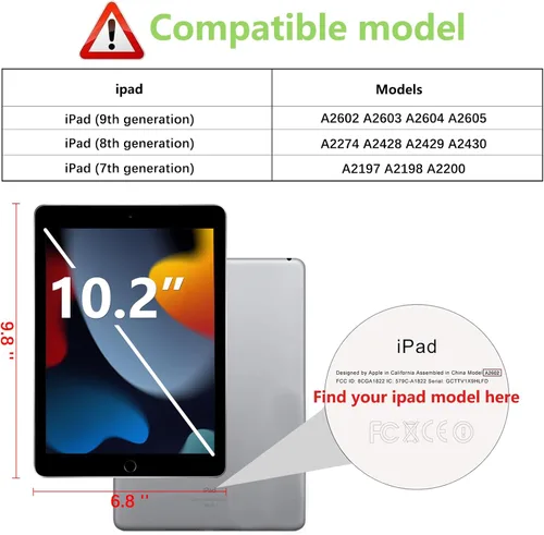 Miniatura 2 de apiker Paquete de 2 protectores de pantalla para iPad de 9ª, 8ª y 7ª generación de 10.2 pulgadas, película de vidrio templado para iPad 9, 8, 7