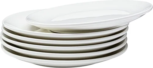 Miniatura 7 de Vikko Plato de postre, juego de 6 platos blancos, porcelana fina, platos de postre apilables de 7 pulgadas, apto para lavavajillas, plato de postre