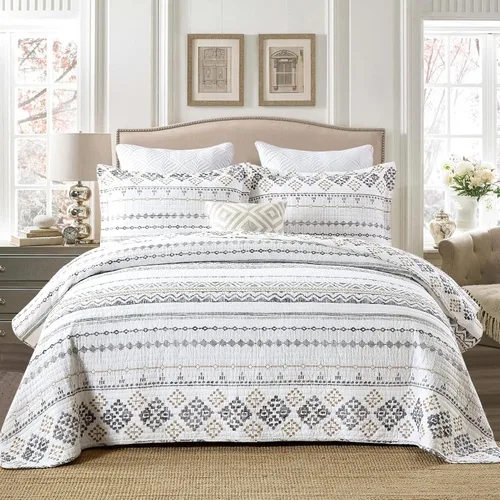 Miniatura 8 de Colchas Tamaño Queen - Juegos de Colcha y Cubrecama Queen, Juego de Ropa de Cama Acolchada 100% Algodón para Cama Queen, 3 Piezas Edredón Ligero