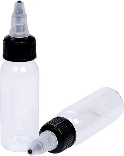 Miniatura 3 de Botellas vacías de tinta de tatuaje de 1.0 fl oz, 12 unidades, tapa giratoria de tatuaje de 1 onza, contenedor de pigmentos de tatuaje, accesorios