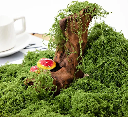 Musgo verde falso para plantas en maceta, musgo artificial, musgo verde para manualidades para decoración de manualidades, arte en maceta,