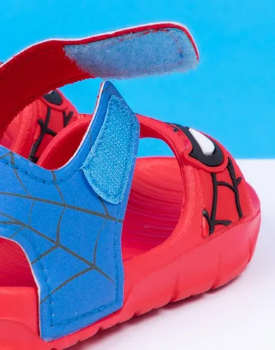 Miniatura 5 de Marvel Sandalias Spider-Man para niños, deslizadores de superhéroes con correa de apoyo para niños pequeños, calzado rojo y azul