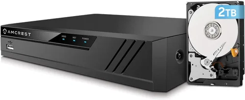 Amcrest 4K 8CH POE NVR (1080p/3MP/4MP/5MP/8MP) Grabadora de video en red POE - Soporta hasta 8 x 8MP/4K cámaras IP, alimentación de 8 canales a
