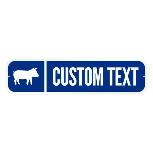 Miniatura 25 de SmartSign Letrero de calle azul personalizado, 4 x 18 pulgadas, aluminio, opción reflectante, personaliza tu propio letrero de calle, letrero