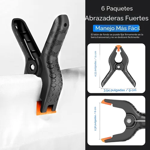 Miniatura 7 de Sistema de apoyo de fondo Neewer, de 8.5 x 10 pies y equipo de iluminación continua de 800 W, 5500 K, softbox y sombrillas para estudio fotográfico