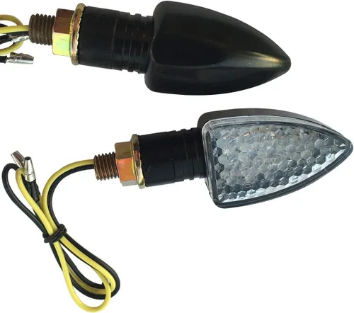 Miniatura 2 de Black Small LED Motorcycle Turn Signal Blinkers Side Marker Indicators Blinkers Compatible for 2017 Kawasaki Ninja H2R
