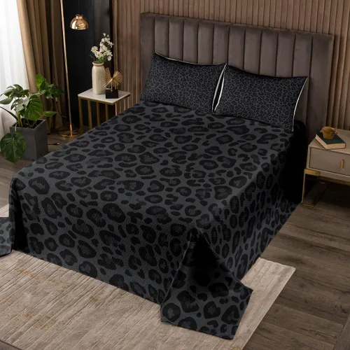 Miniatura 19 de Juego de colcha con lazo para niños, tamaño individual, diseño de cebra y leopardo con purpurina, decoración de habitación para niñas y mujeres