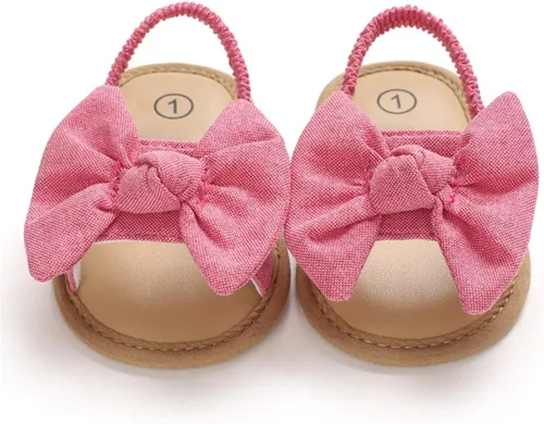 Miniatura 4 de COSANKIM Sandalias de verano para bebés y niñas con suela suave de flores, zapatos de vestir para cuna, recién nacidos, para recién nacidos