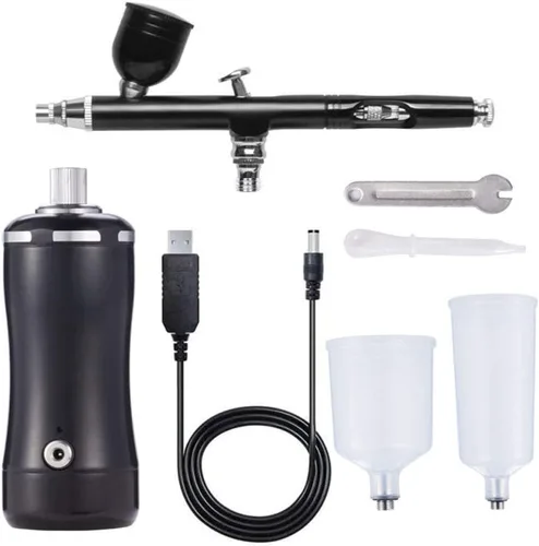Kits de aerógrafo, mini pistola pulverizadora, compresor portátil recargable, multiusos, para modelos, pintura en aerosol y reparación de cuero de