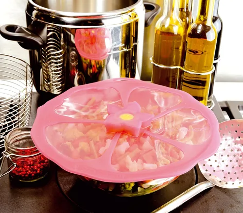 Miniatura 3 de Charles Viancin - Tapa de silicona de hibisco para almacenamiento de alimentos y cocinar - 6 pulgadas - Sellado hermético en cualquier superficie