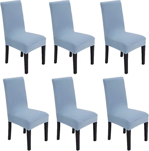 Miniatura 26 de Funda protectora de tela de elastano elástica extraíble y lavable para silla de comedor (color aguamarina, 6)
