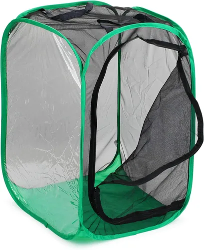 RESTCLOUD Hábitat grande de mariposa monarca de 36 pulgadas, jaula de malla plegable gigante para insectos, terrario, 24 x 24 x 36 pulgadas
