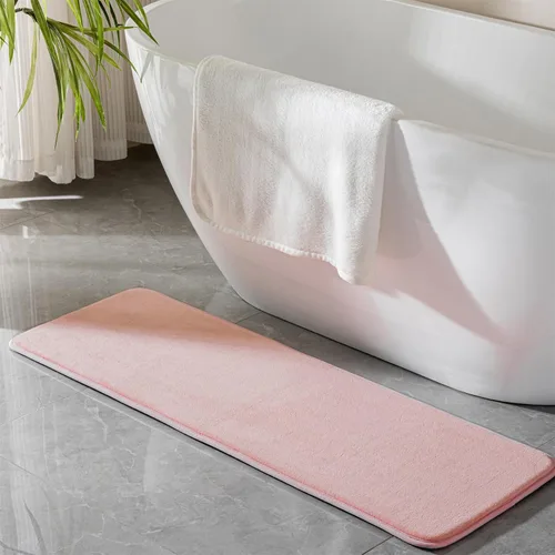 Miniatura 9 de Alfombra de baño de espuma viscoelástica negra, alfombra de baño larga y estrecha, alfombra de baño de microfibra antideslizante, suave, absorbente