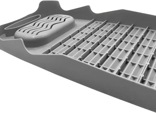 Miniatura 5 de Tabla de lavar, tabla de lavar para lavar ropa a mano, tabla de lavar de plástico para el hogar con soporte portátil (A-Gris)