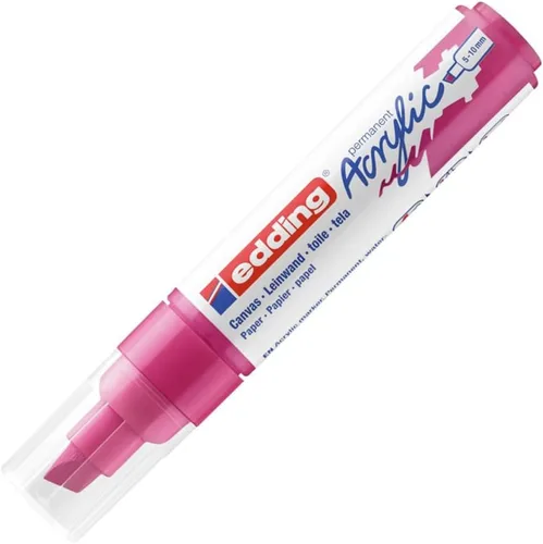 Miniatura 15 de edding 5000 marcadores acrílicos anchos – amarillo, azul, rosa y turquesa – Paquete de 5 marcadores de pintura acrílica (abstracto) – Punta