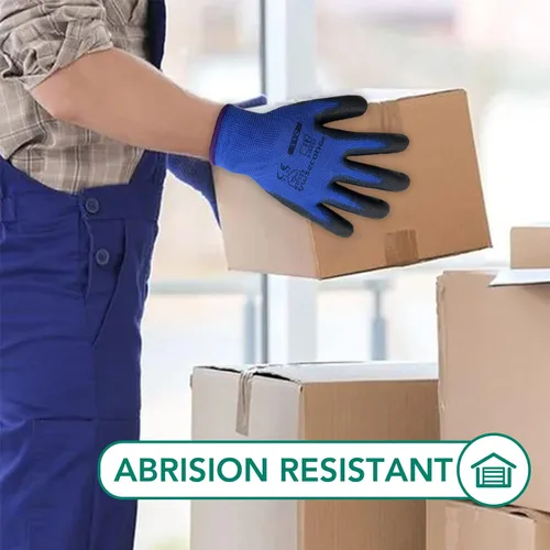 Miniatura 6 de Guantes de trabajo con revestimiento de poliuretano, 12 pares, guantes de jardín finos para hombres y mujeres, ideales para trabajo ligero
