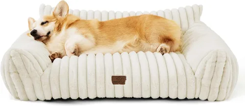 Miniatura 18 de Bedsure ComfyFleece Lindo sofá para gatos para mascotas, camas esponjosas para gatos con forro polar de pana suave de alta calidad, camas esponjosas