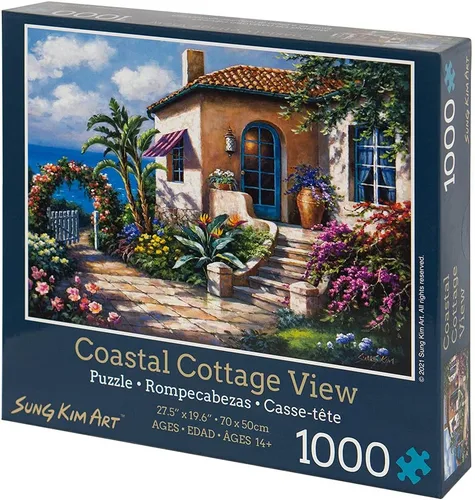 Miniatura 3 de Rompecabezas de 1000 piezas para adultos (vista costera de cabaña)