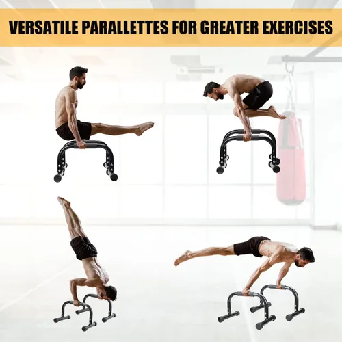 Miniatura 5 de AmazeFan Barras de Paralelas, Barras para Flexiones Entrenamiento de Fuerza para Paradas de Manos, Plancha Completa y Fondos, Calistenia, Negro