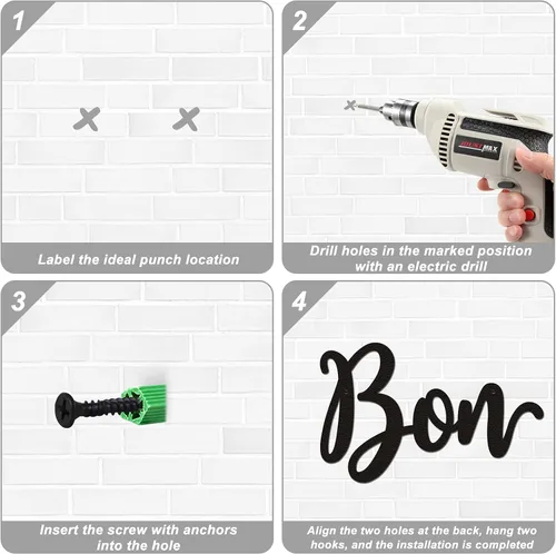 Miniatura 4 de Bon Appetit - Letrero de pared de metal Bon Appetit, arte de pared de cocina de granja, comedor, cocina, letreros colgantes para regalo