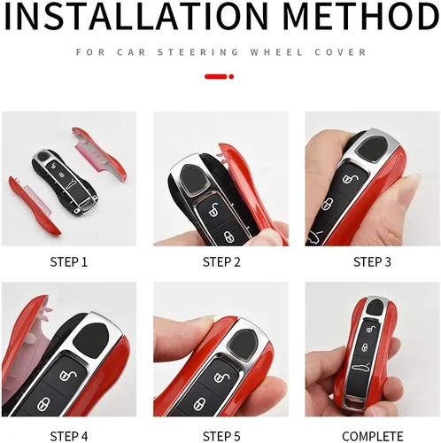 Miniatura 7 de SANRILY Funda de Reemplazo para Llavero de Fibra de Carbono Textura para Porsche Cayenne 911 Taycan Panamera 2020, Entrada sin Llave, Llavero Remoto
