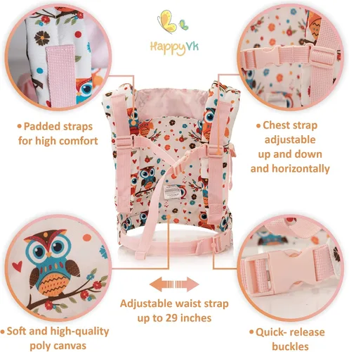 Miniatura 7 de HappyVk - Bolsa de pañales para muñecas y portabebés para niños.