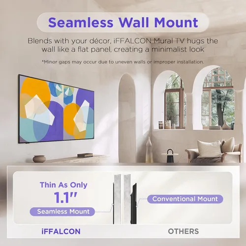 Miniatura 3 de iFFALCON Smart TV QLED 4K Clase de 65 pulgadas, TV con marco de imagen ultradelgado, 144Hz, HDR, modo artístico con arte IA, amplia gama