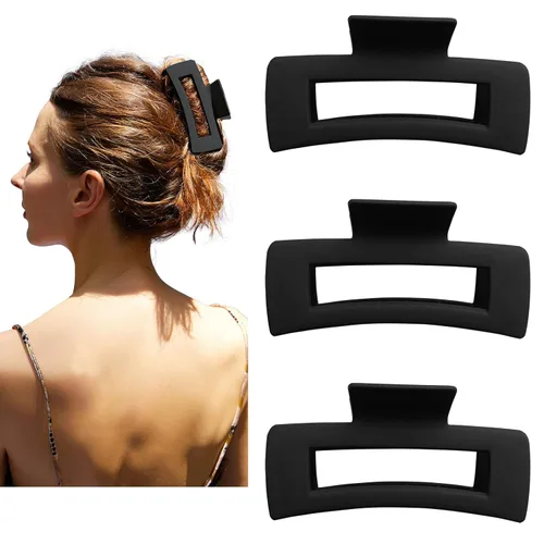 Miniatura 13 de Pinzas para el cabello de 5 pulgadas, irrompibles, cuadradas, rectangulares, color neutro, para cabello grueso y rizado, largo, para mujeres, A 5