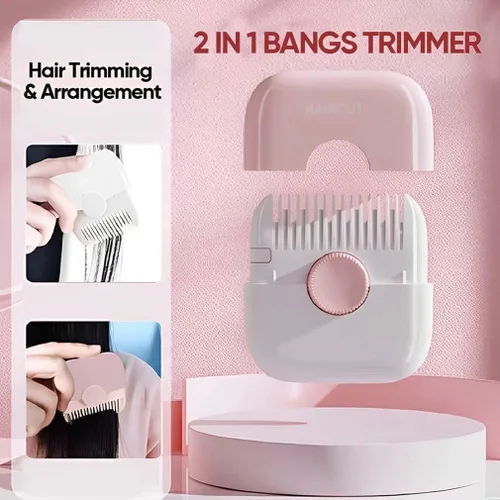 Miniatura 2 de Peine 2 en 1 para recortar y adelgazar el cabello, maquinilla de afeitar de doble cara con bordes afilados para cortar y peinar (gris)