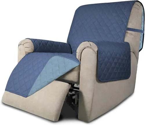 Miniatura 313 de Easy-Going - Funda para sofá, futón y sillón sin reposabrazos, reversible, resistente al agua, para mascotas y niños (azul oscuro/azul claro)