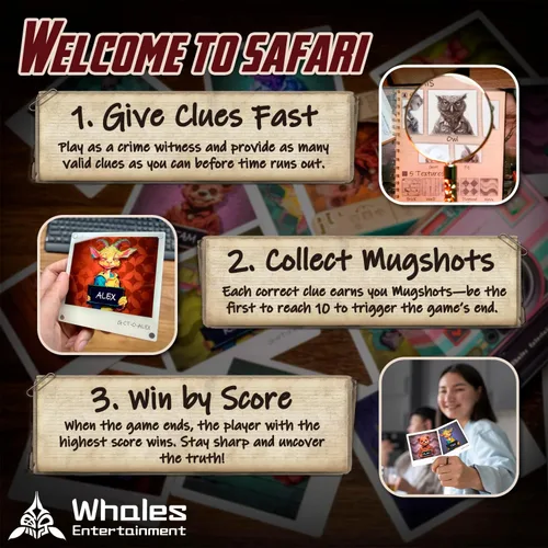 Miniatura 4 de Whales Entertainment Juego de cartas a juego de recuerdos de testigos Safari Cuenta con modos avanzados y aptos para principiantes Juego