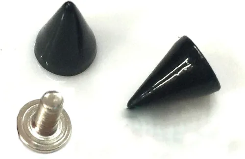 Miniatura 2 de Gdeal - Juego de 100 tachuelas y clavos de cono de bala coloridos, remaches metálicos de 0.276 x 0.394 in (negro)