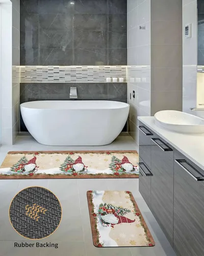 Miniatura 5 de Tapete de baño de gnomos de granja, antideslizante, de secado rápido y absorbente, de tierra de diatomeas, para fregadero de cocina, lavable, tapete