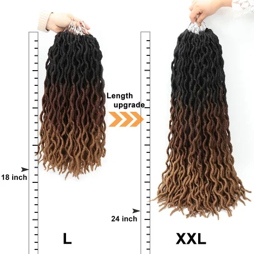 Miniatura 4 de Eliza Locs Gitanos Ondulados de 24 Pulgadas Cabello de Ganchillo Ombré 7 Paquetes Locs de Diosa Locs Falsos Cabello de Ganchillo Raíces Africanas