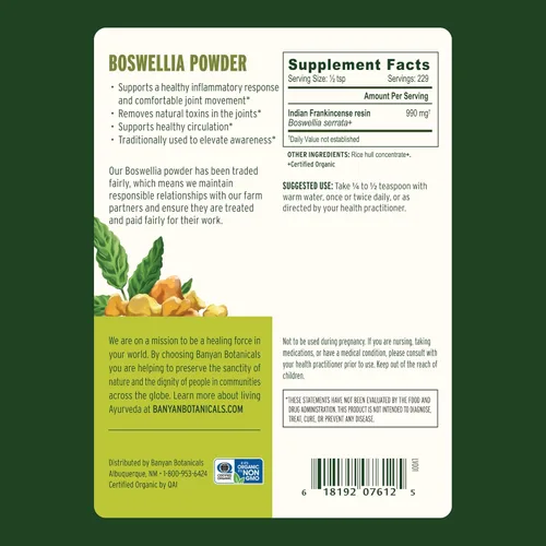 Miniatura 2 de Banyan Botanicals Boswellia Polvo – Resina orgánica de incienso indio – Soporte articular ayurvédico para un movimiento saludable y cómodo* – 1/2