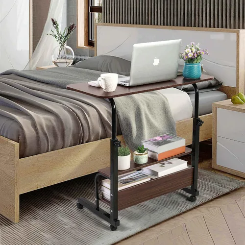 Miniatura 6 de Escritorio de oficina en casa, mesa ajustable para dormitorio, computadora portátil moderna para sala de estar, sofá, espacios pequeños portátiles