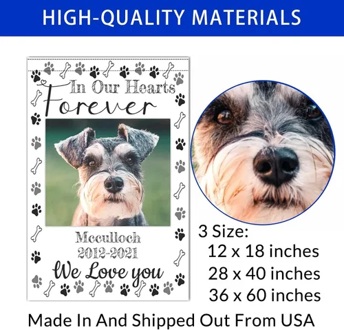 Miniatura 7 de Bandera Conmemorativa Personalizada - Banderas Conmemorativas de Jardín para Mascotas Perros en Memoria Amorosa con Foto Nombre Fecha para Bandera