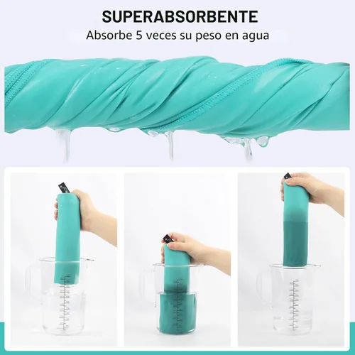 Miniatura 4 de Toalla de microfibra Rainleaf perfecta para viajes y gimnasio y camping. Secado rápido - Super absorbente - Ultra compacta - Liviana. Adecuada